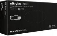 RUKAVICE NITRILOVÉ BEZ PÚDROVÉ RUKAVICE ČIERNA MERCATOR NITRYLEX 100 ks XS