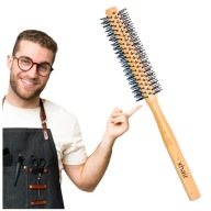 Quiff Roller Drevená okrúhla kefa na modeláciu krátkych vlasov 13 mm