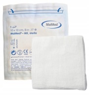 STERILNÝ KOMPRES Z BAVLNY MERKY 10cmx10cm 8 vrstiev 17 nití 1PC MaiMed