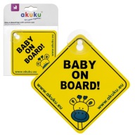 AKUKU VÝSTRAŽNÝ PRÍvesok na okno do auta Baby On Board prísavka
