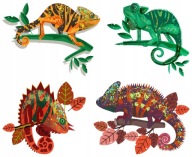 NÁLEPKY NA BIELE FÓLIU NA NÁSTENNÝ NÁBYTOK GEKONS CHAMELEONY