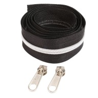 Páska na zips 5mm špirála čierna strieborná špirála