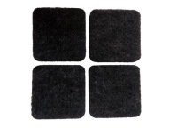 Plstené podložky pod nábytok, stoličky, taburetky, VEĽKÉ čierne štvorce 4 cm x 4 cm