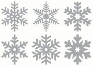 Nálepky SNEHOVÉ VLOČKY 10cm 6ks STRIEBORNÉ