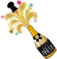 Fóliový balónik Fľaša CHAMPAGNE Let's Party 1-99 narodeniny BIG HEL 113cm