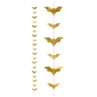 HALLOWEENSKÉ OZDOBY NETOPIE ZLATÁ DEKORÁCIA VENCICE 1,5m 150cm 1 kus