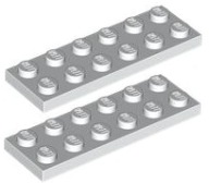LEGO tanier 2x6 biely (3795/379501) x2