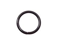 Kovový kožený prsteň 30 / 4 mm čierny 10 ks