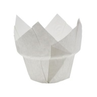 STEP biele tulipánové košíčky na muffiny - 50 ks.
