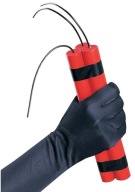 3 Dynamitové tyčinky Dynamit s poistkou TNT Kostýmový doplnok Divoký západ 23 cm