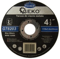 Kotúč na rezanie kovu 115x22,2 mm G78203 Kotúč GEKO PREMIUM 115x1,6 Inox