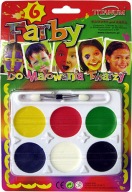 Farby na maľovanie tváre a tela, 6 farieb štetcom