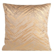 Obliečka na vankúš 40x40 Velour SARA c béžová + zlaté eurozáclony s potlačou