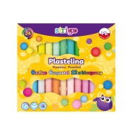 Plastelína 24 farieb fluo + pastel Strigo