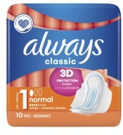VŽDY Classic Normal 1 dvere. Hygienické vložky 10 kusov