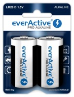 2x alkalické batérie everActive D LR20 (blister)