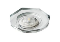 KANLUX Stropné sklenené očko Dekoračný držiak lampy MORTA sklo 10W GU10 strieborné