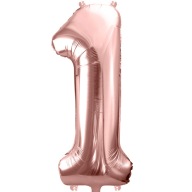 Fóliové balóny číslo 1 narodeninové ružové zlato 86cm