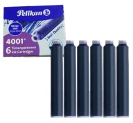 KRÁTKE MODRÉ ATRAMENTOVÉ KAZETY 6KS PELIKAN