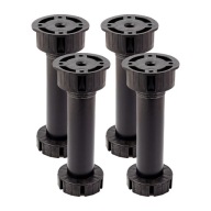 4 x ČIERNA NOŽKY KUCHYNSKÉHO NÁBYTKU V 150 MM