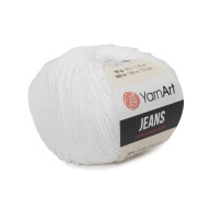 50g priadza, 55% bavlna 45% akryl, YarnArt Jeans biela 62