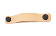 Kožená ÚCHYTKA na nábytkové skrinky Úchytka Úchytka KNOB - prírodný odtieň 128 mm