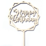 Topper Happy Birthday, narodeninová dekorácia, 10 cm