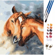MAĽBA PODĽA ČÍSEL OBRAZ OBRAZ NA MAĽOVANIE KONÍKOV 47X58CM KOMPLETNÁ SADA
