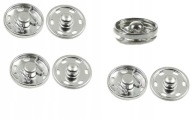 Prišité kovové patentky 21mm / 4 sady STRIEBORNÉ