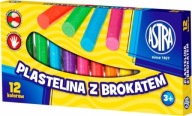 Astra trblietavá plastelína, 12 farieb