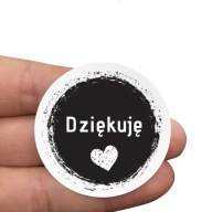 Nálepky ĎAKUJEM, okrúhle ozdobné menovky, 200 ks