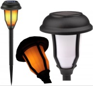 SOLAR LED záhradná lampa, zapichnutá, Flame, 40 cm