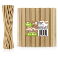 Papierové slamky na pitie Brown Raw EKO 20 cm XXL Balenie 250 ks.