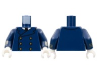 Lego New Torso Dark Blue Uniform Jacket Ship Captain 973pb4873c01