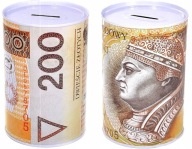 Prasiatko kovová plechovka bankovky XXL 2s