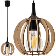 DREVENÉ ZÁVISNÉ STROPNÉ SVÍTIDLO E27 LED + HÁK + Nastaviteľné
