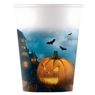 OHROZNÉ papierové poháre halloween TEKVICE netopiere DEKORÁCIE 200 ml 8 ks