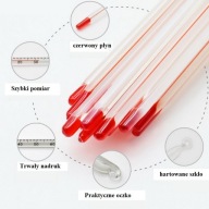 Laboratórne sklo TEPLOMER, bezpečné bez ortuti, prívesok z ČERVENÉHO skla