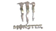 MONSTER chrómová vysekávaná nálepka
