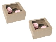 Krabička na 4 muffiny s okienkom - kraft, 2 ks.