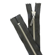 TENKÝ KOVOVÝ Zips VT0 25 cm STRIEBORNÝ 1 ks.
