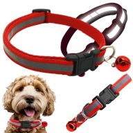Obojok pre malé psy a mačky, REFLEXNÝ, NASTAVITEĽNÝ, dĺžka 19-32 cm, červený