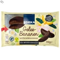 Banánové želé v horkej čokoláde Edeka 250g vegánsky produkt