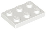 LEGO tanier 2x3 biely 302101 3021