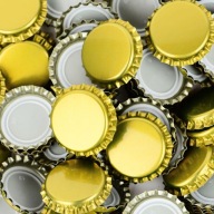Zlaté uzávery na fľaše priemer 26 mm, 10 ks LACNO