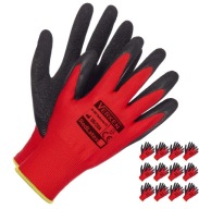 Pracovné rukavice 10 XL RED LATEXové rukavice 12 párov