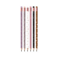 3 x ceruzka Interdruk Rose Gold HB s gumou