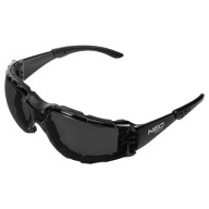 Ochranné okuliare, okuliare s penovou vložkou, tónované, BOZP, FT, UV filter