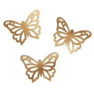 Butterfly side tort topper Butterflies, 3 kusy, Zlaté plexi