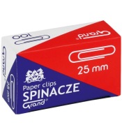 Okrúhle sponky na papier 25mm GRAND a-100 strieborné